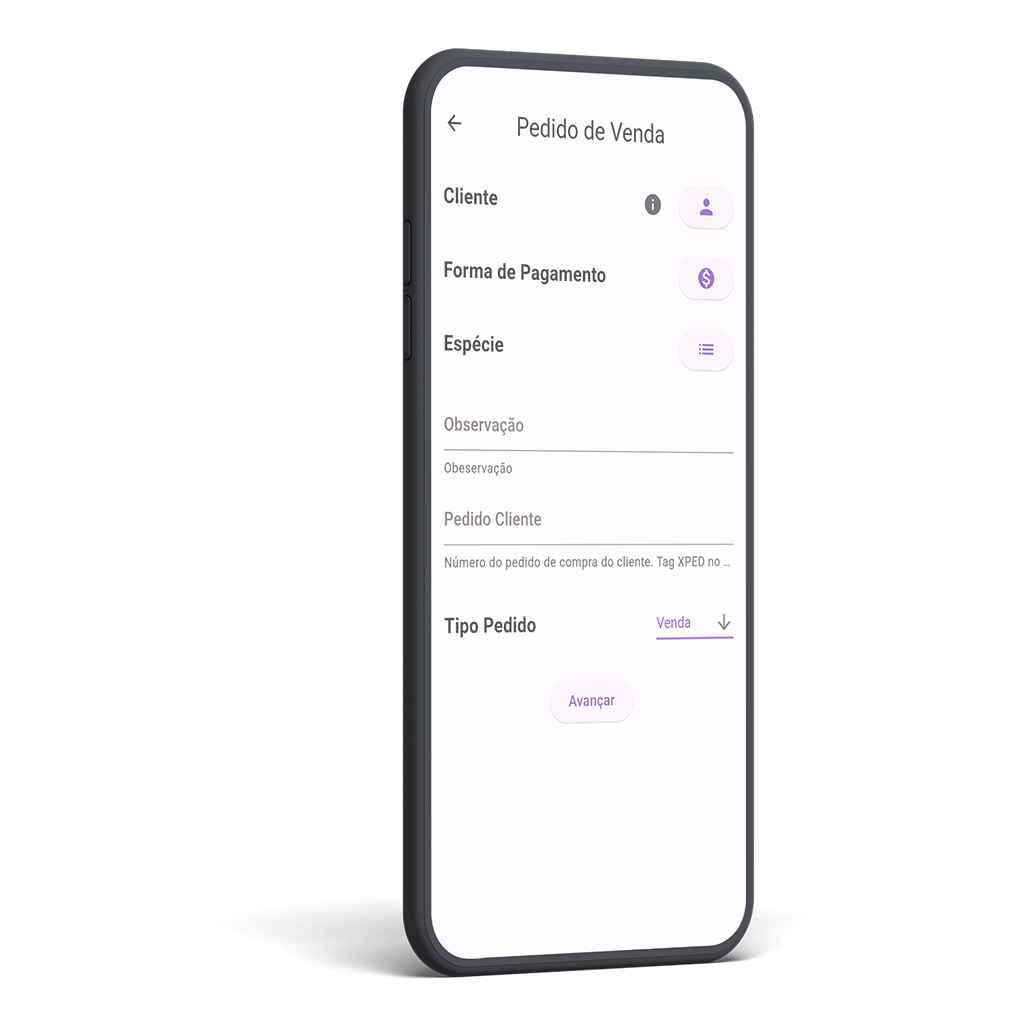 tela-pedido de venda-celular